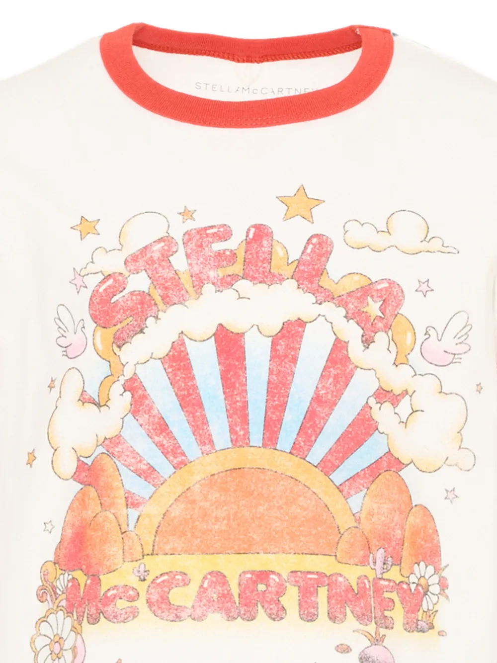 Stella McCartney Kids T-shirt met grafische print Wit