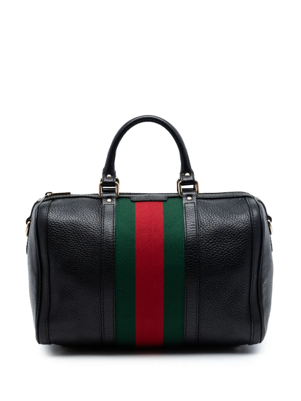 Gucci Pre-Owned 2016-2026 Medium Calfskin Web Joy Boston Bag satchel - Nero