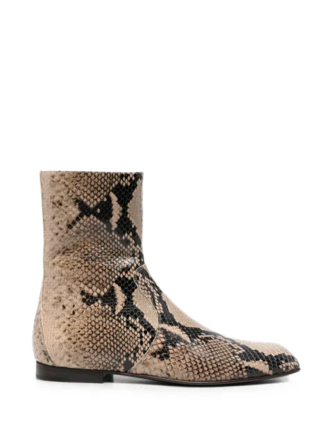 KHAITE snake-effect ankle boots