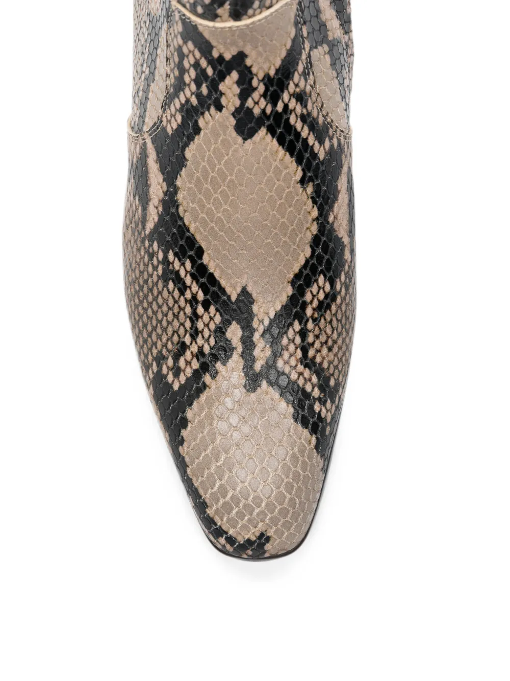 KHAITE snake-effect ankle boots Beige