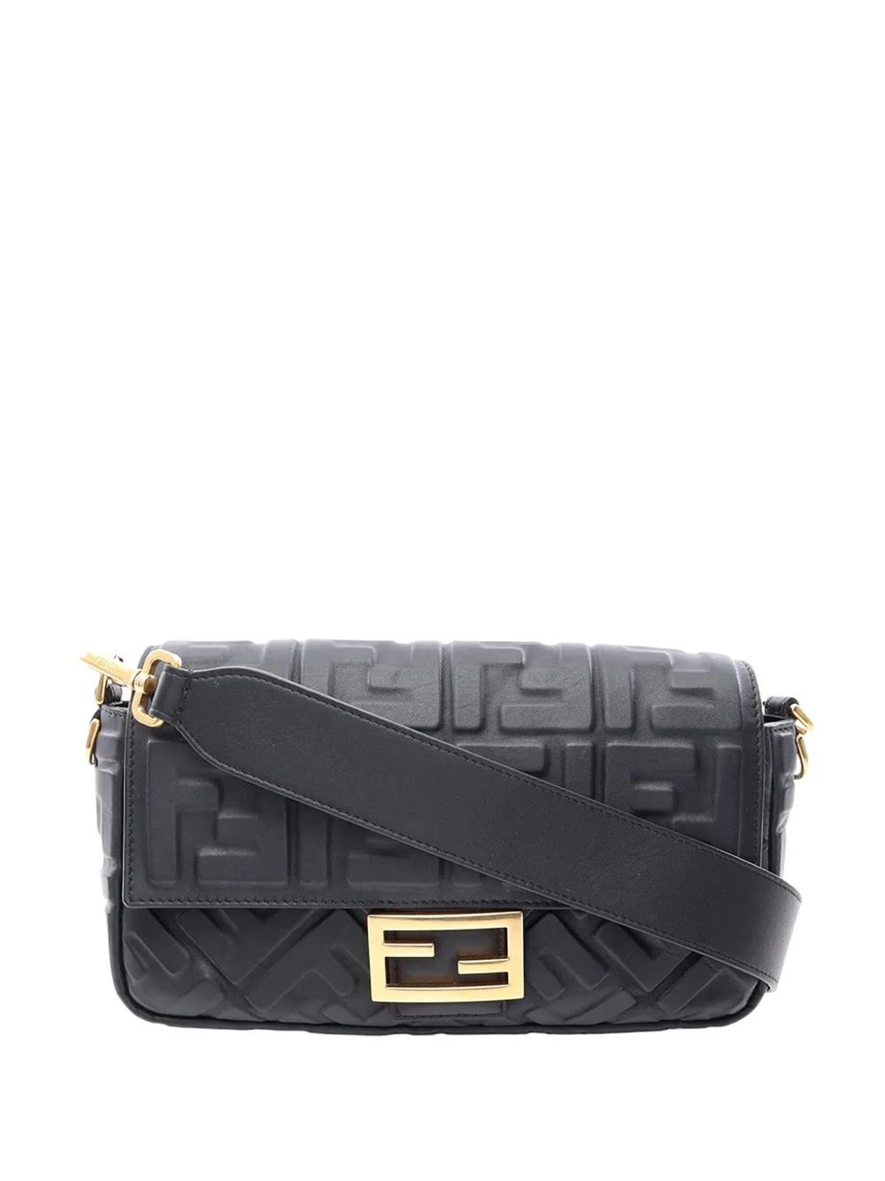 Fendi Pre-Owned 2010-2026 FF Embossed Baguette shoulder bag - Black