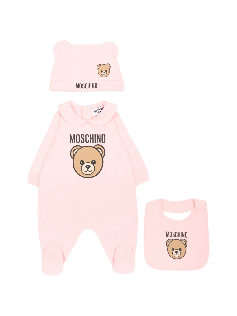 Moschino Kids Teddy Bear-print cotton set - Rosa