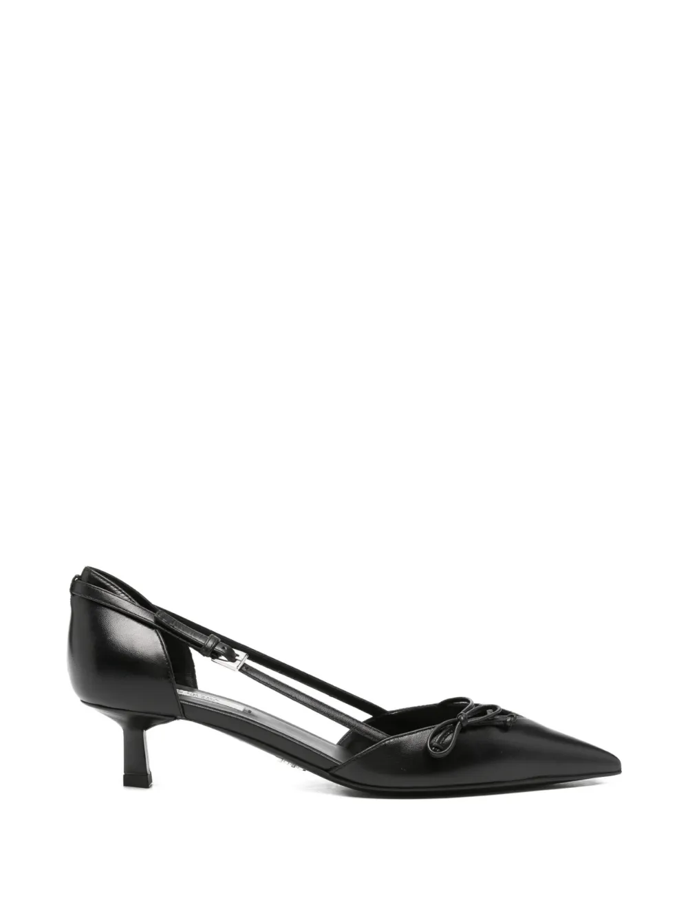 Prada Open-side leather pumps Zwart