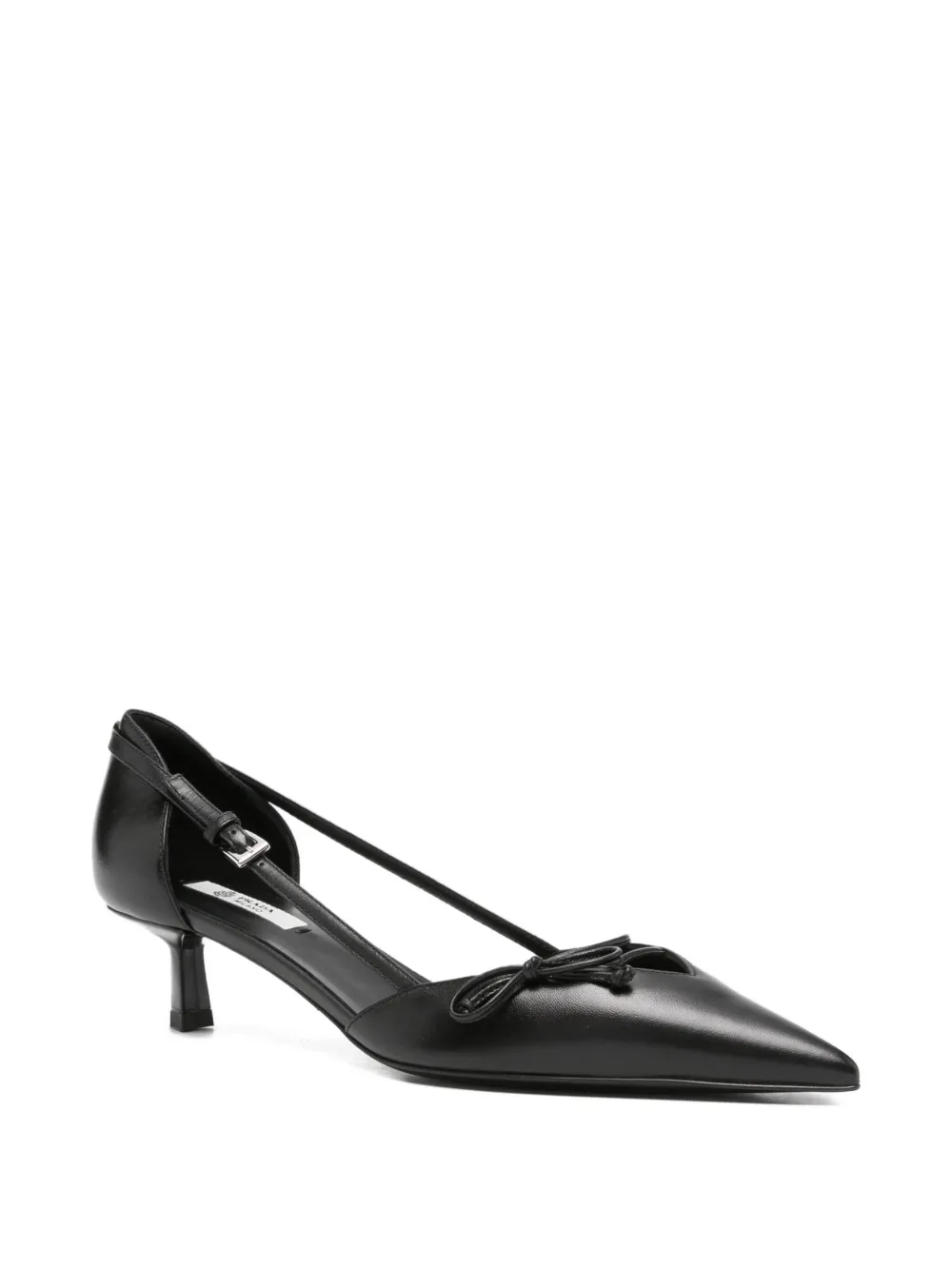 Prada Open-side leather pumps Zwart
