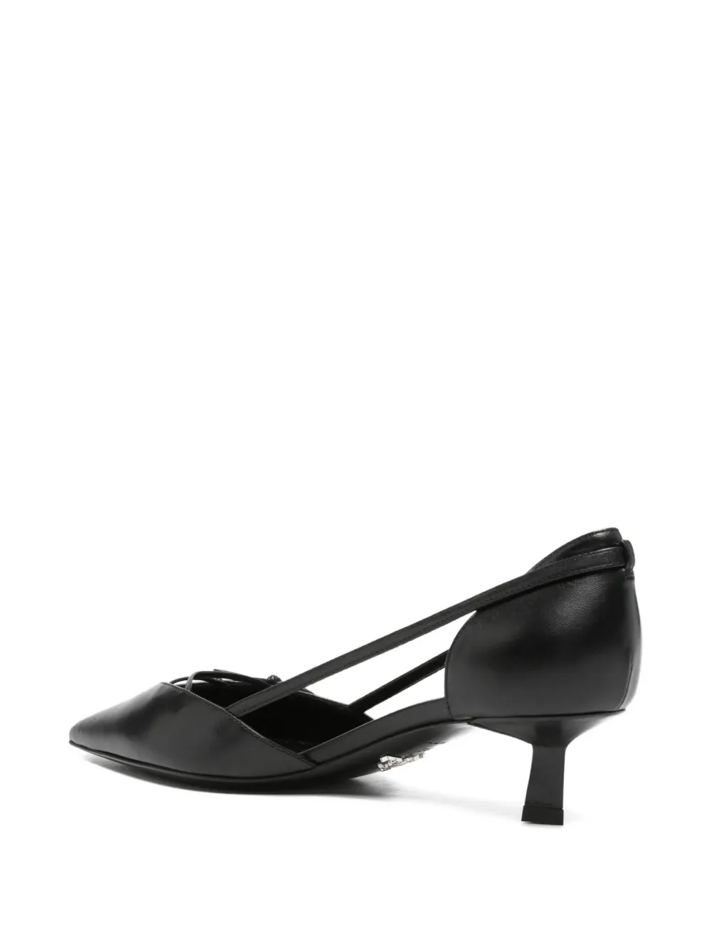 Prada Open-side leather pumps Zwart