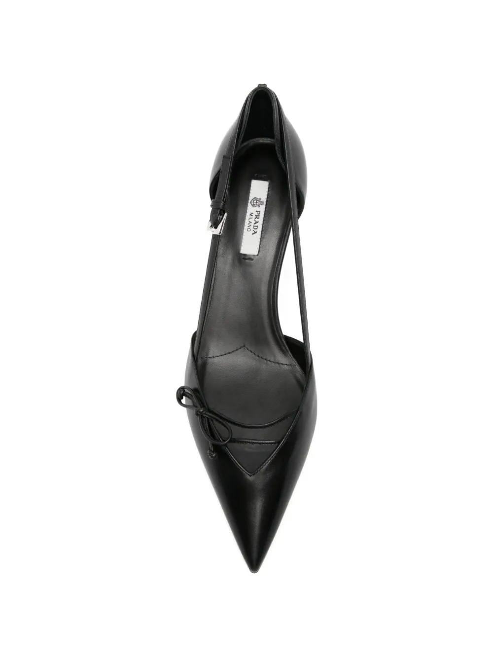 Prada Open-side leather pumps Zwart