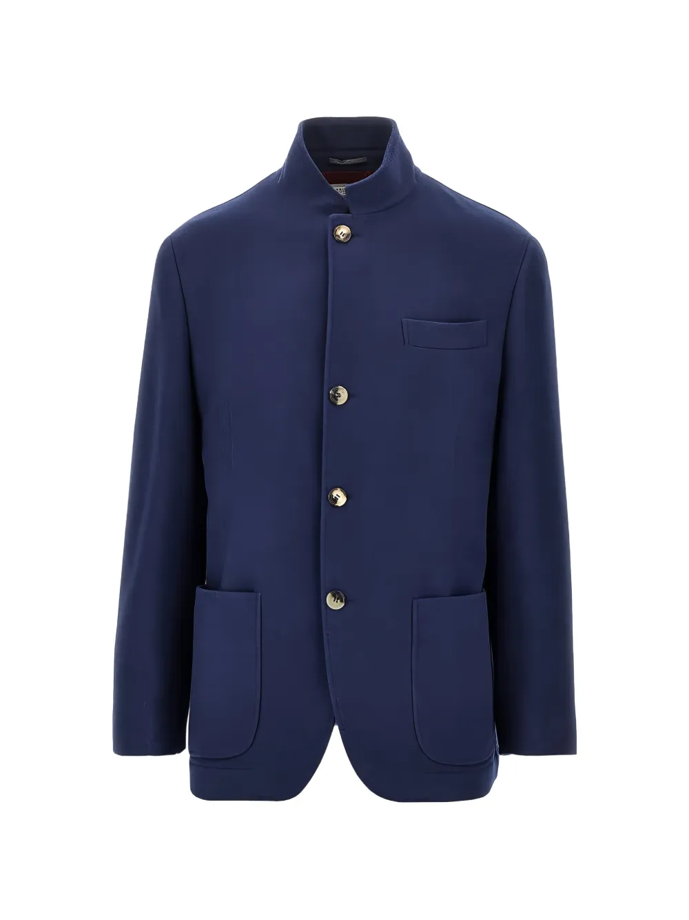 Brunello Cucinelli mandarin-collar jacket - Blau