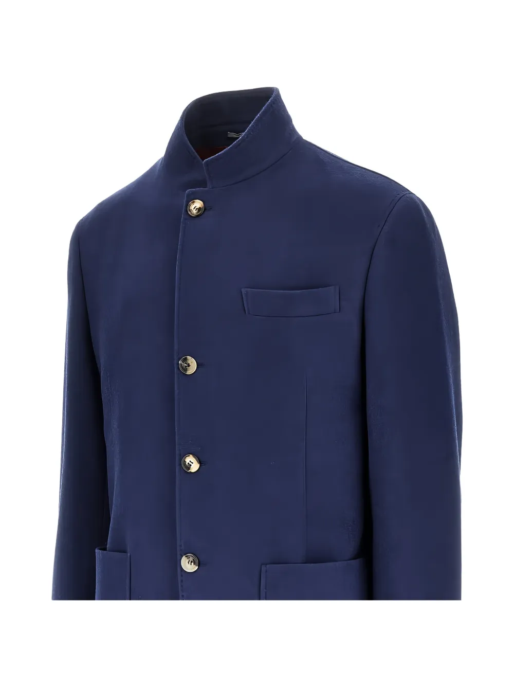 Brunello Cucinelli Button-up blazer met hoge hals Blauw