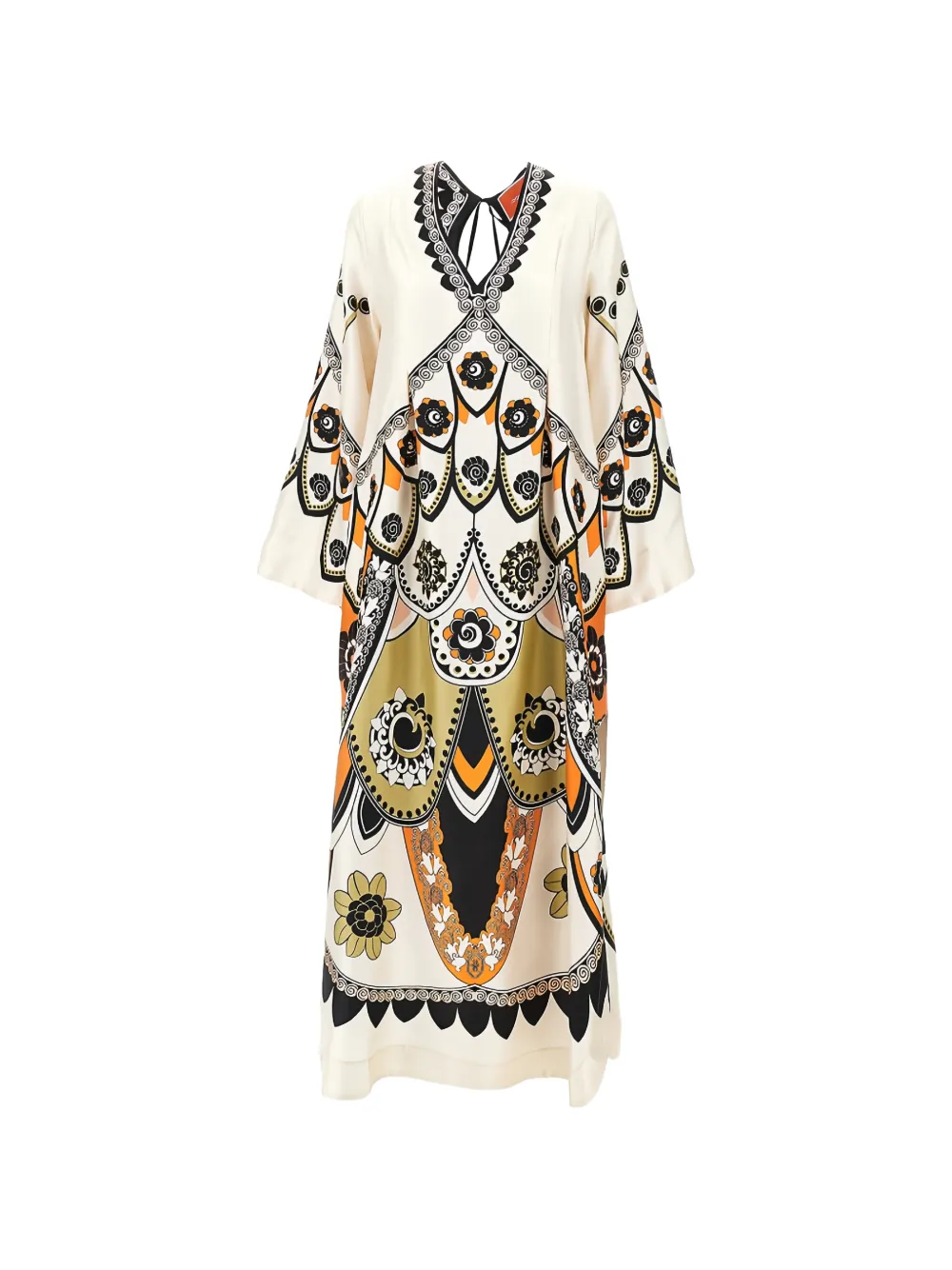 La DoubleJ Twin Flame graphic-print maxi dress - Toni neutri