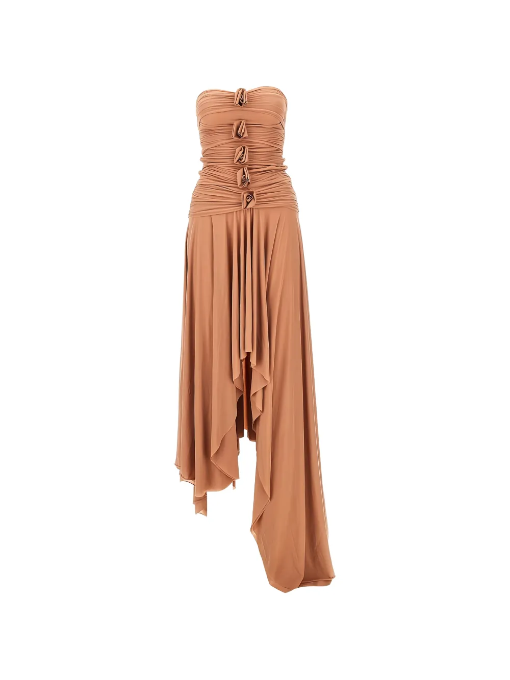 Maygel Coronel Andi ruched rosette-detail mini dress - Toni neutri