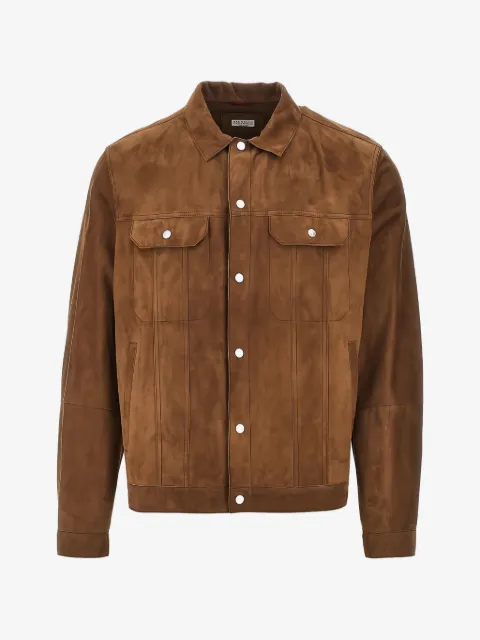 Brunello Cucinelli suede button-up jacket