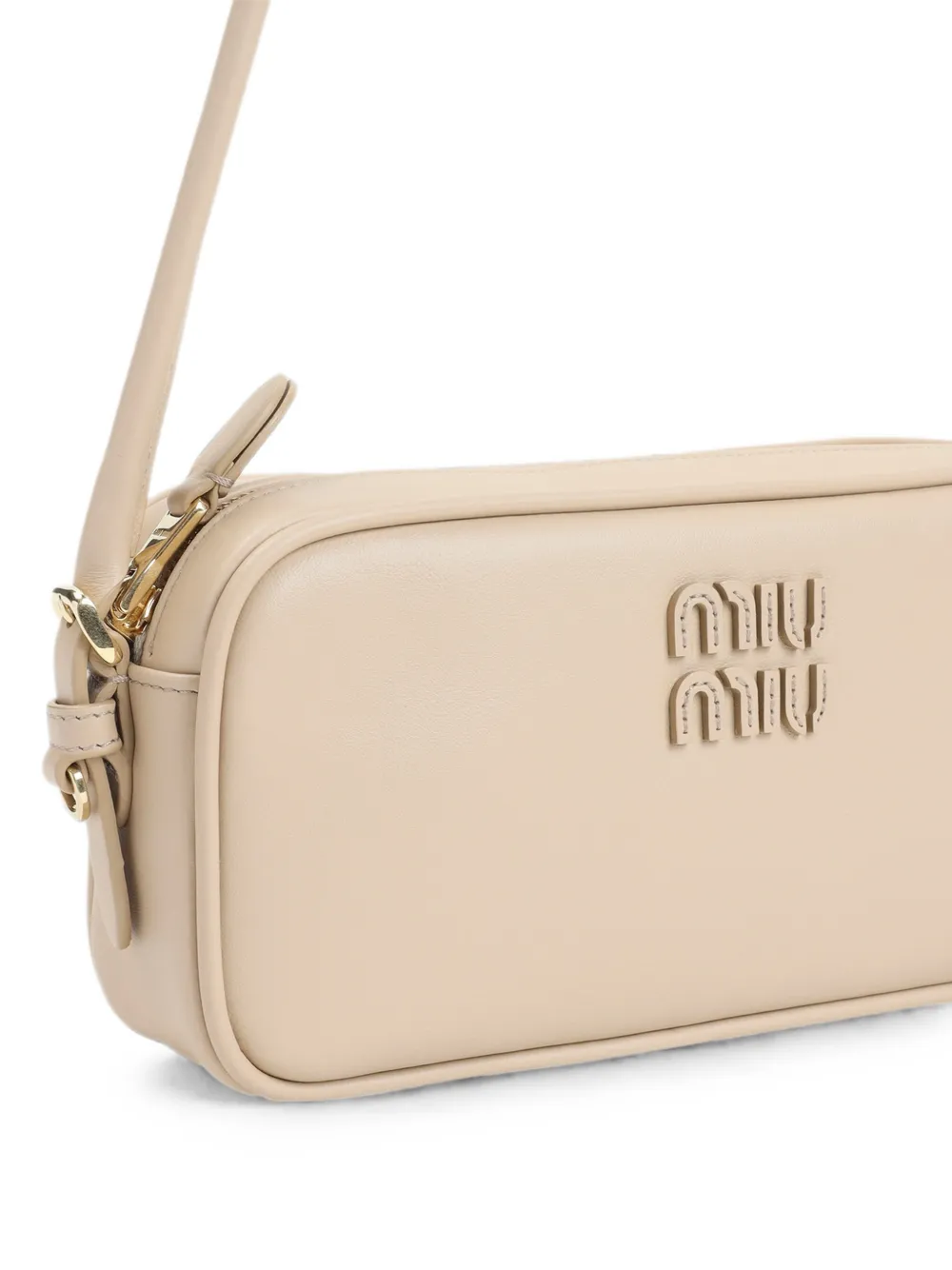 Miu Leren buidel Beige