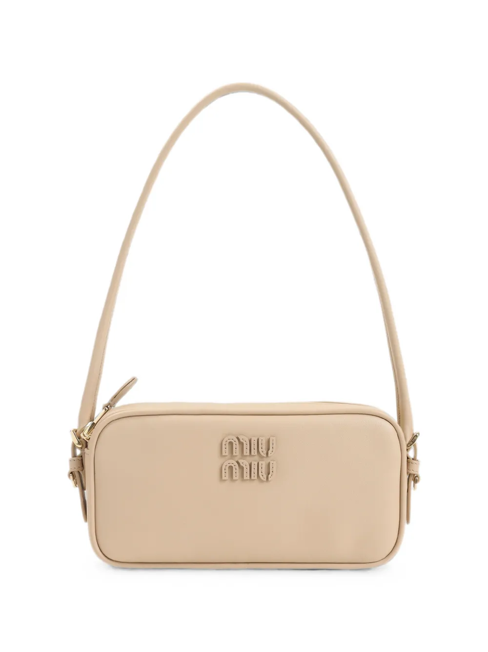 Miu Miu logo-plaque calf leather mini pouch - Toni neutri