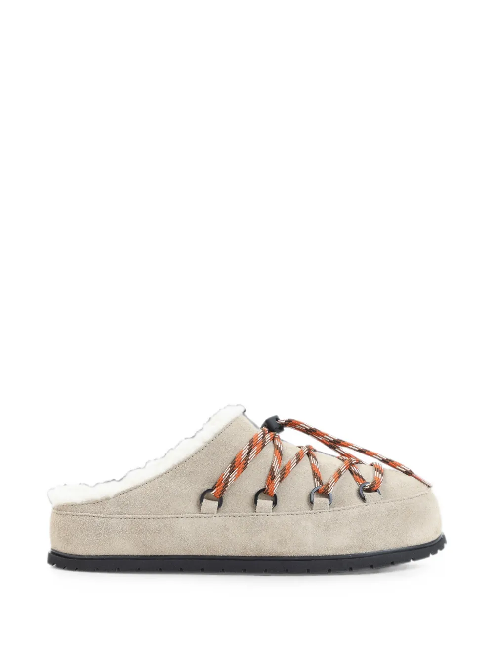 Prada shearling-trim lace-up slippers - Toni neutri
