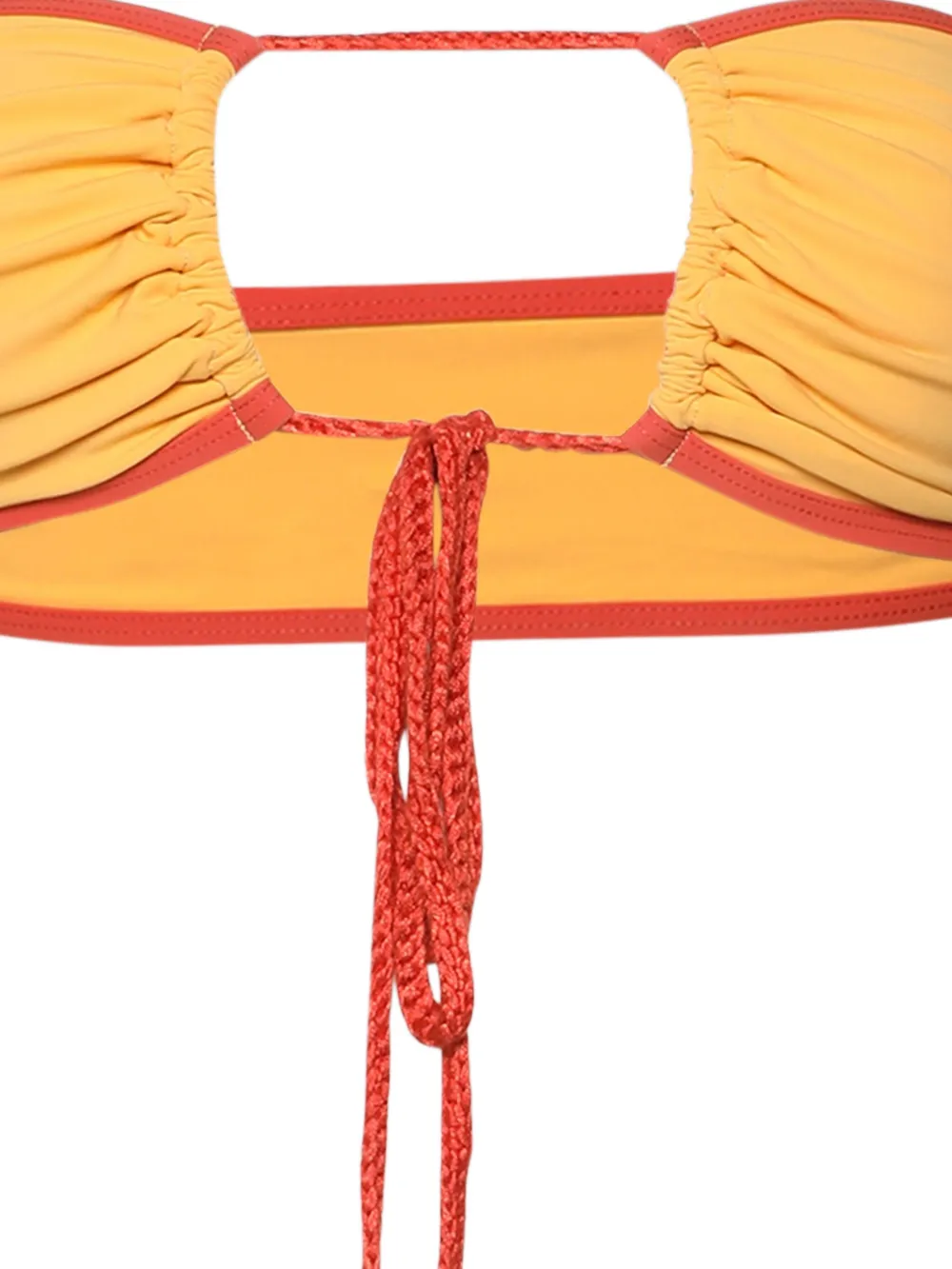 Christopher Esber Cusa bandeau bikinitop met ruches Geel