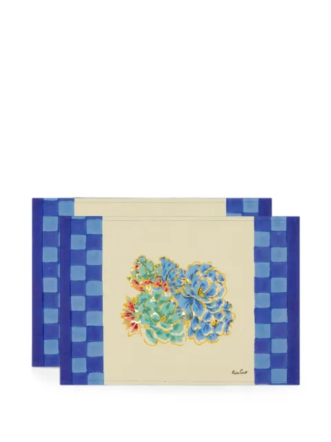 Lisa Corti Positano checkered-trim placemats (set of two)