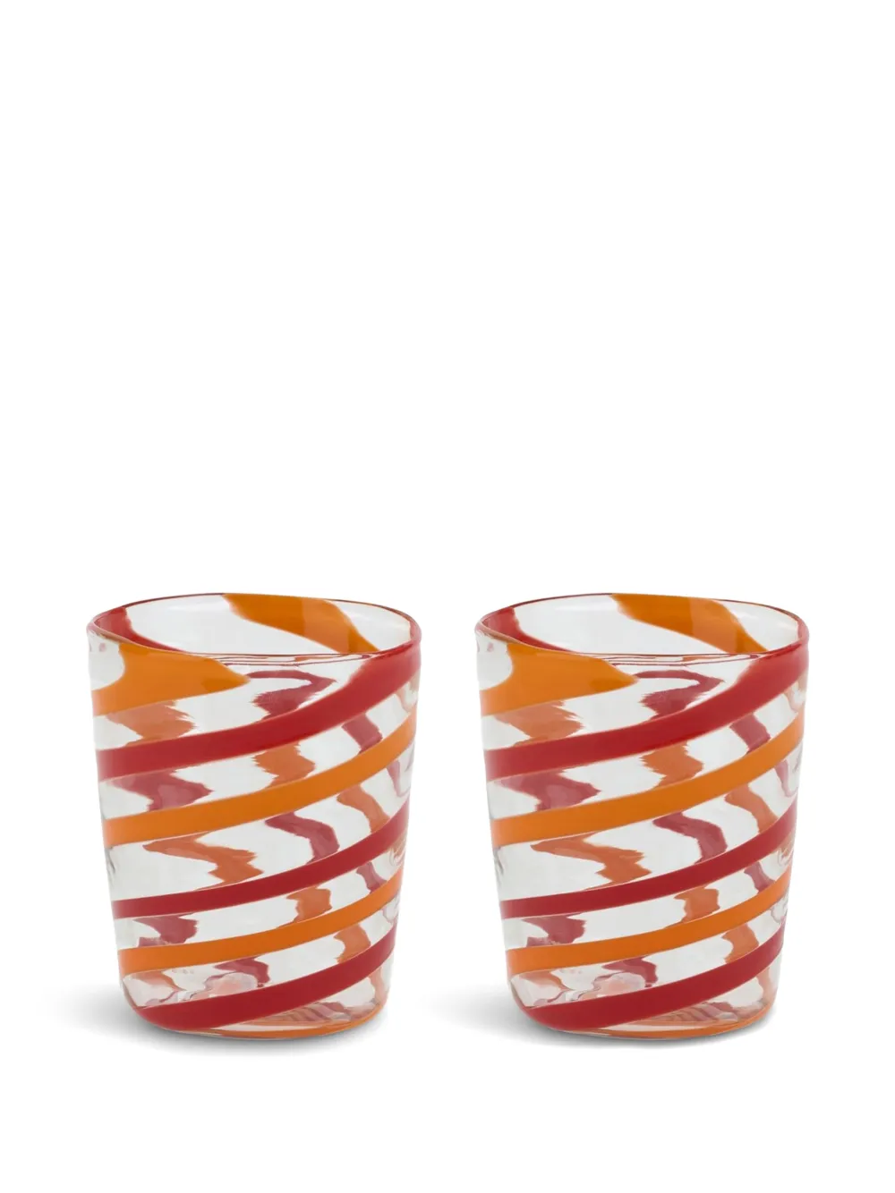Lisa Corti x Canna Spiral decorative glasses (set of two) - Rot