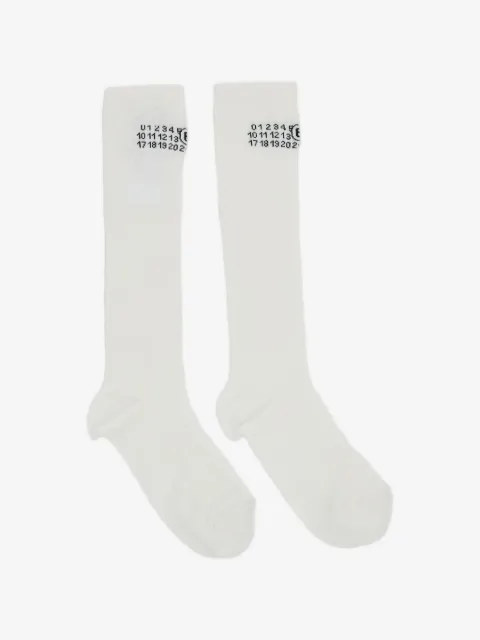 MM6 Maison Margiela chaussettes Numeric Signature en maille nervurée