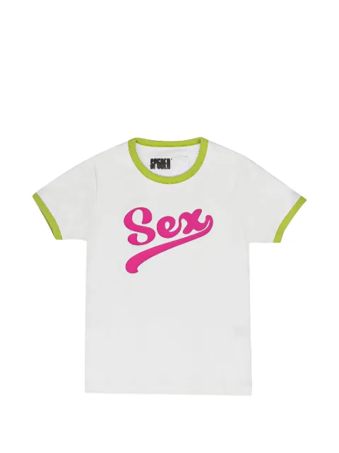 SP5DER logo-print ringer-detail T-shirt