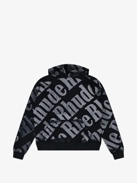 RHUDE logo-pattern hoodie