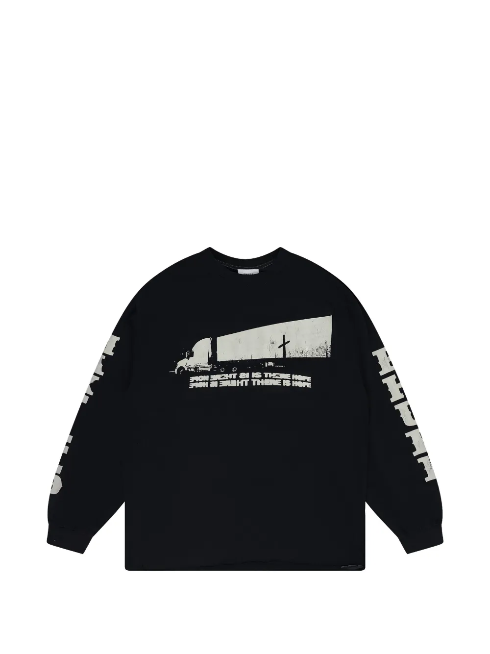RHUDE 그래픽 프린트 긴소매 티셔츠 | 블랙 | Image 1