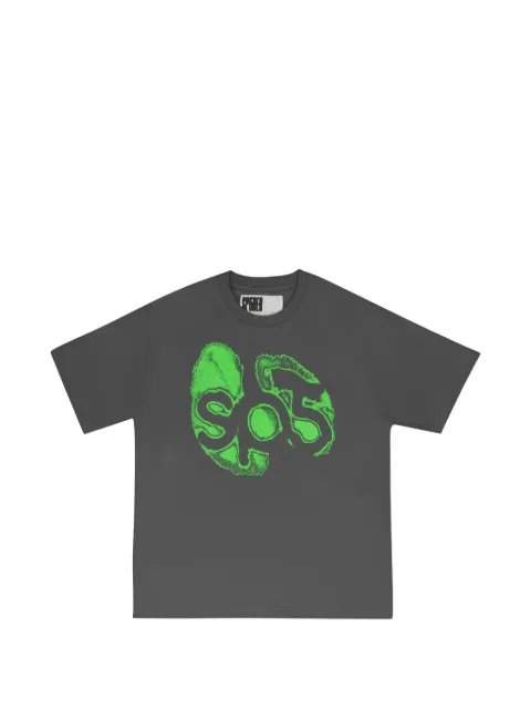 SP5DER camiseta con logo y huella dactilar estampados