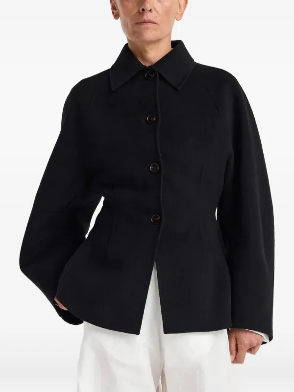Róhe Button-up Wool Jacket in Black