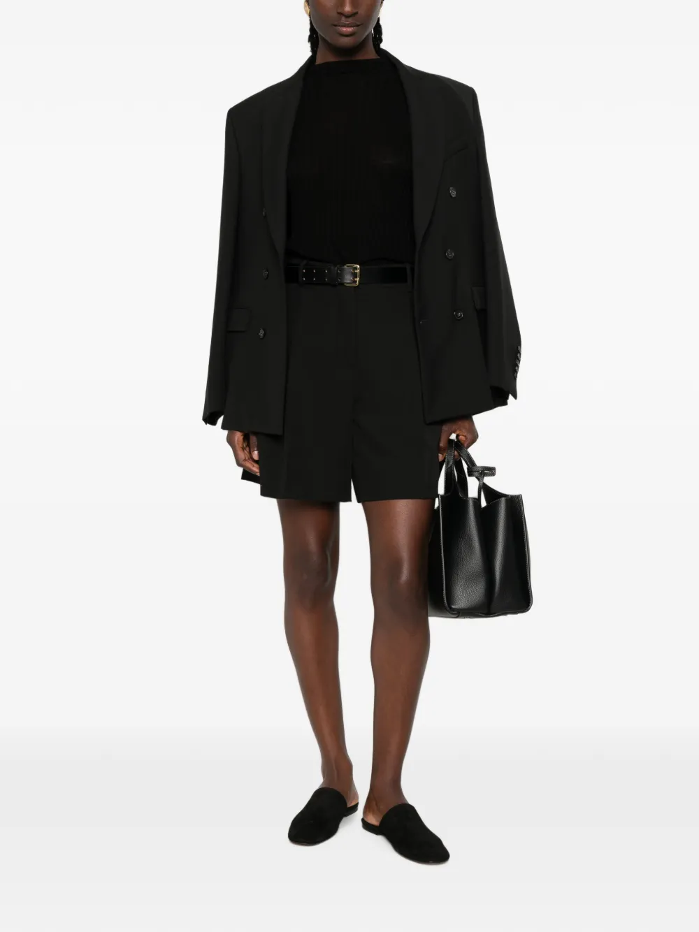 PINKO Geplooide shorts met riem Zwart
