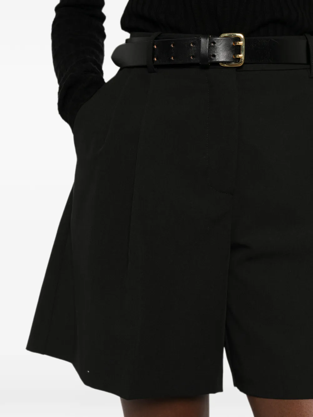 PINKO Geplooide shorts met riem Zwart
