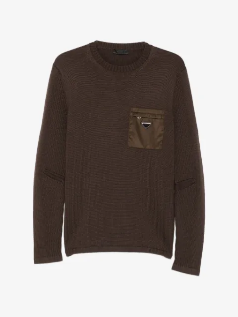 Prada Re-Nylon pocket ribbed-knit sweater