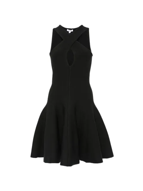 Alaïa Vestido curto evasê com gola cruzada