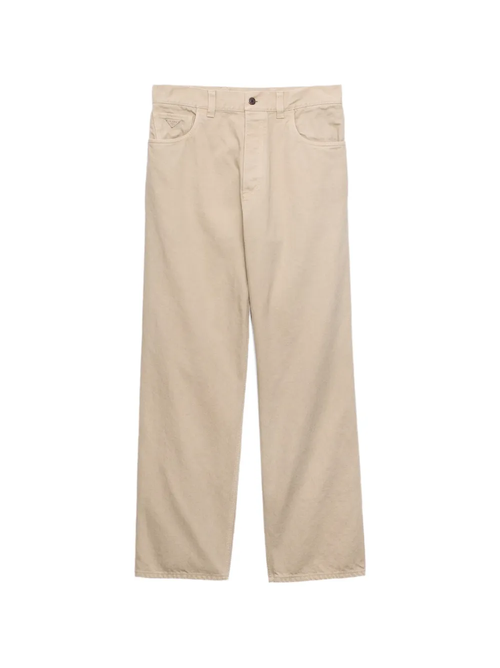 Prada logo-plaque straight-leg jeans - Toni neutri