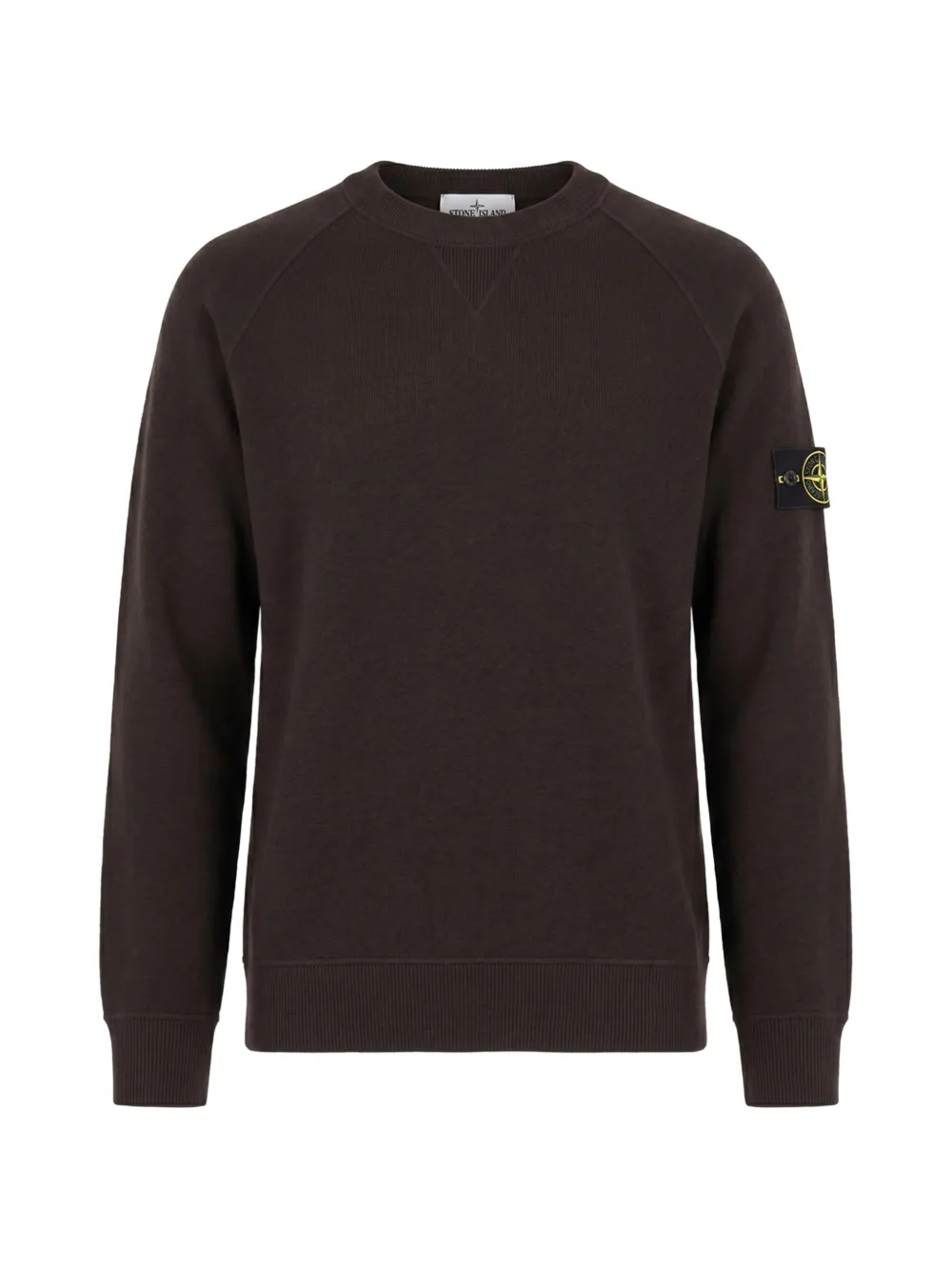 Stone Island logo-patch raglan-sleeve sweater - Braun