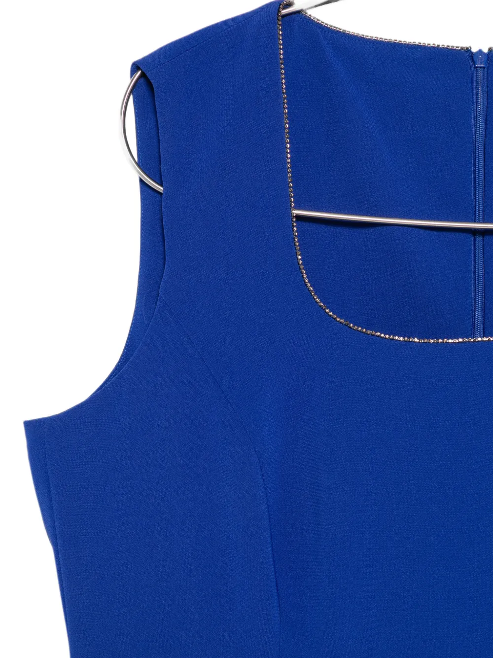 Marina Rinaldi Tabarin mouwloze midi-jurk met kristallen afwerking Blauw