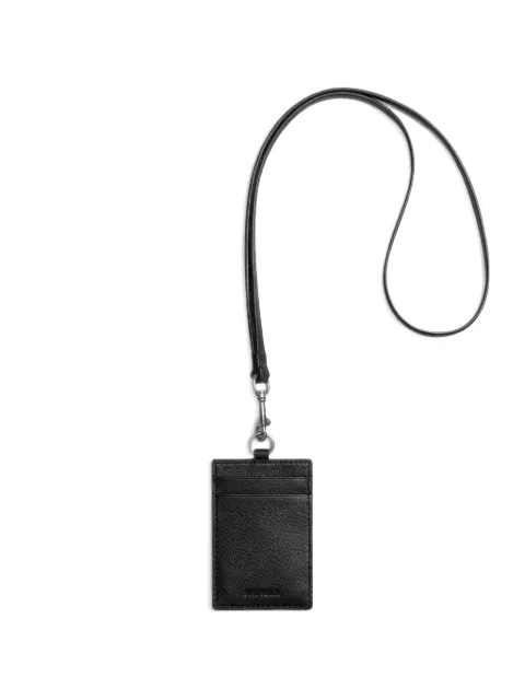 Shinola pebbled leather lanyard cardholder