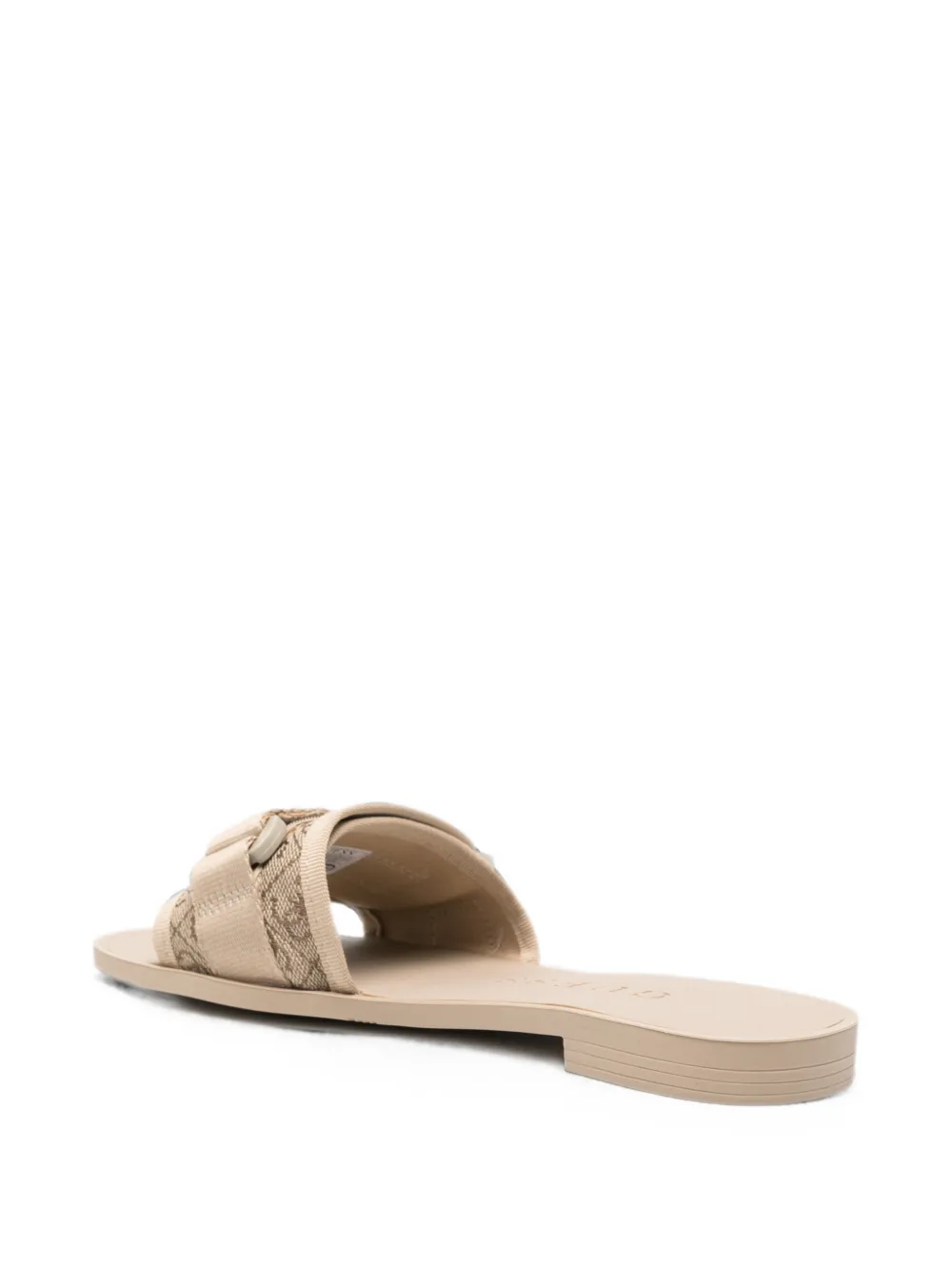 GUESS USA touch-strap logo-plaque slides Beige
