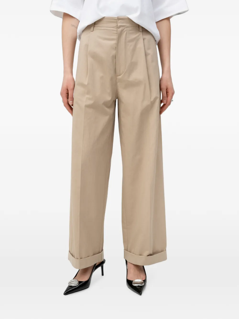 DARKPARK pleated turn-up trousers - Toni neutri