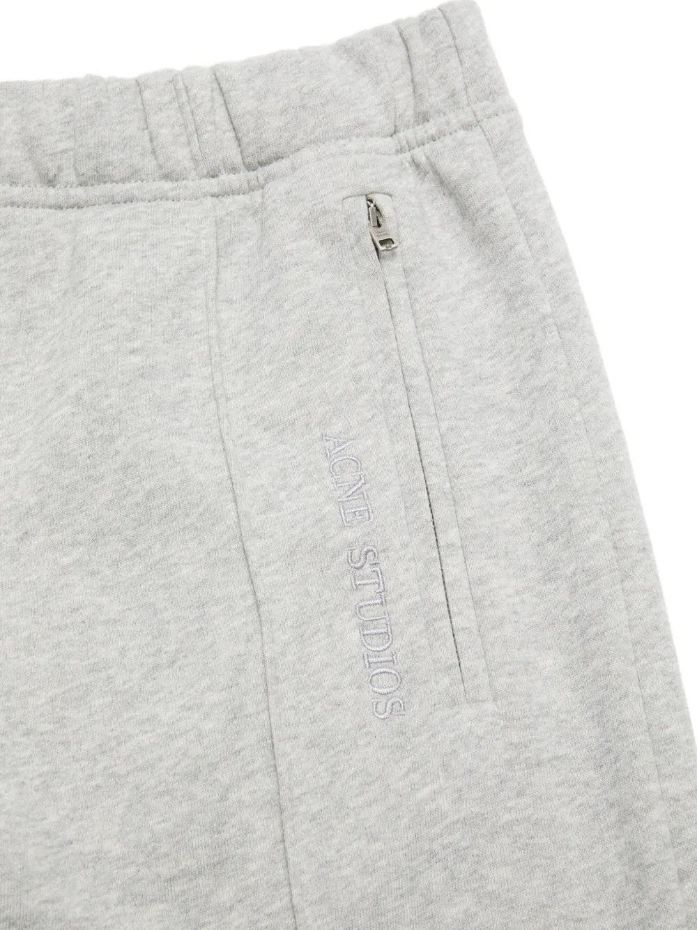 Acne Studios Fleece broek met logo Grijs
