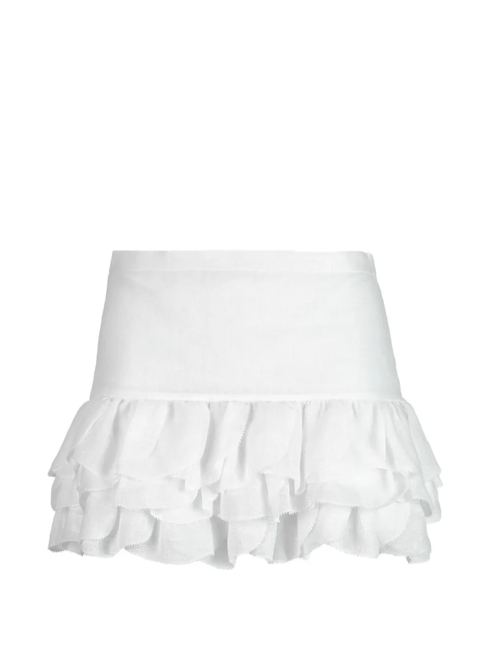 LUISA SPAGNOLI Tesa tiered ruffled-hem mini skirt - Bianco