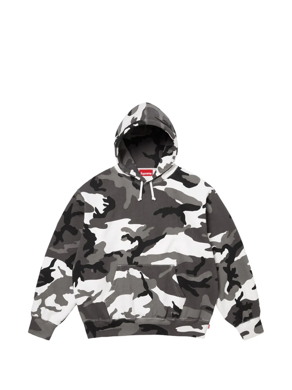 Supreme Hoodie met camouflage-patroon en logo-applicatie Grijs