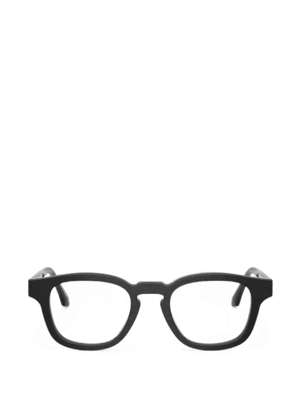Giorgio Armani brushed-finish square-frame glasses - Nero