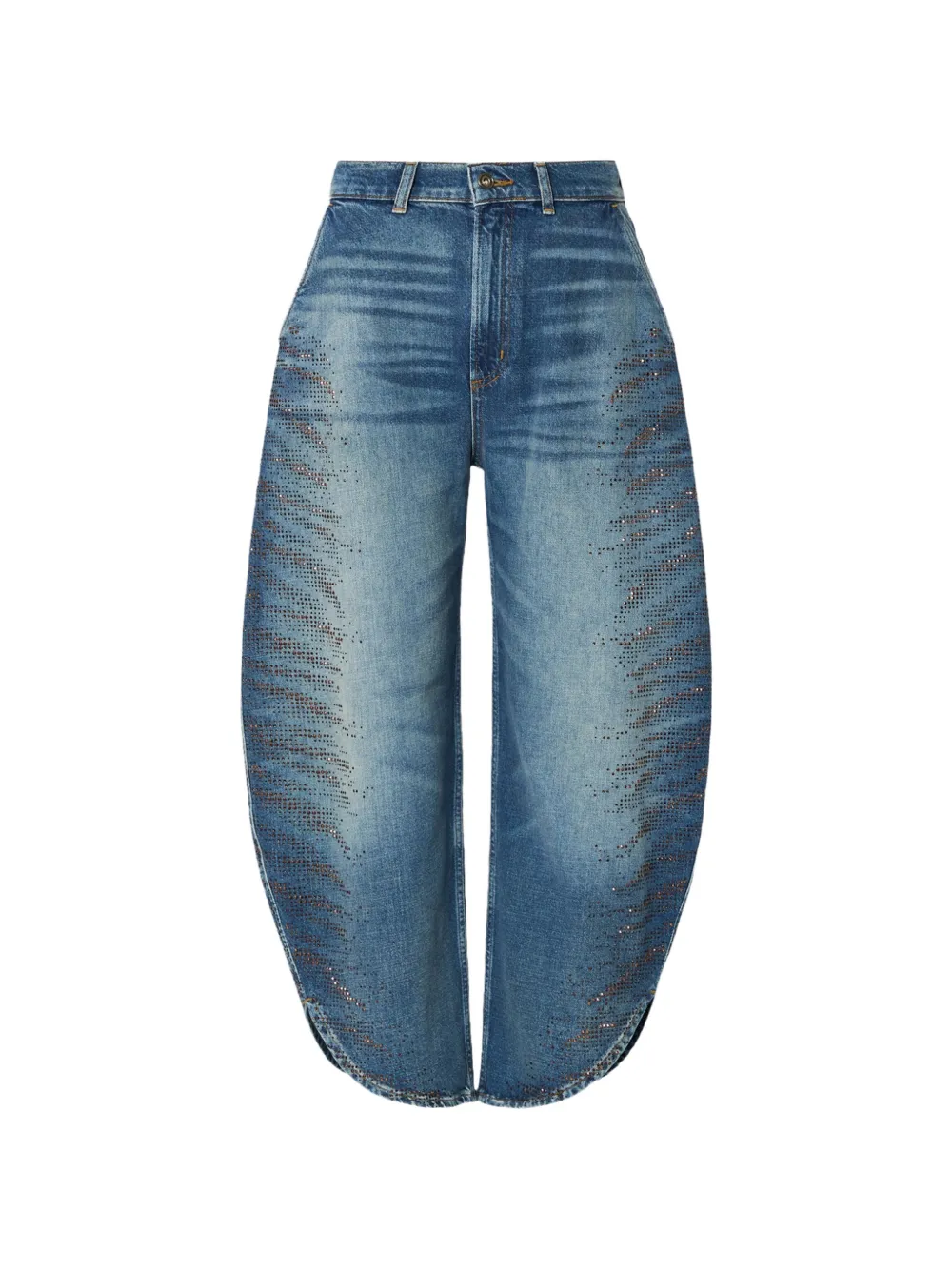 LIU JO rhinestone-embellished faded jeans - Blu