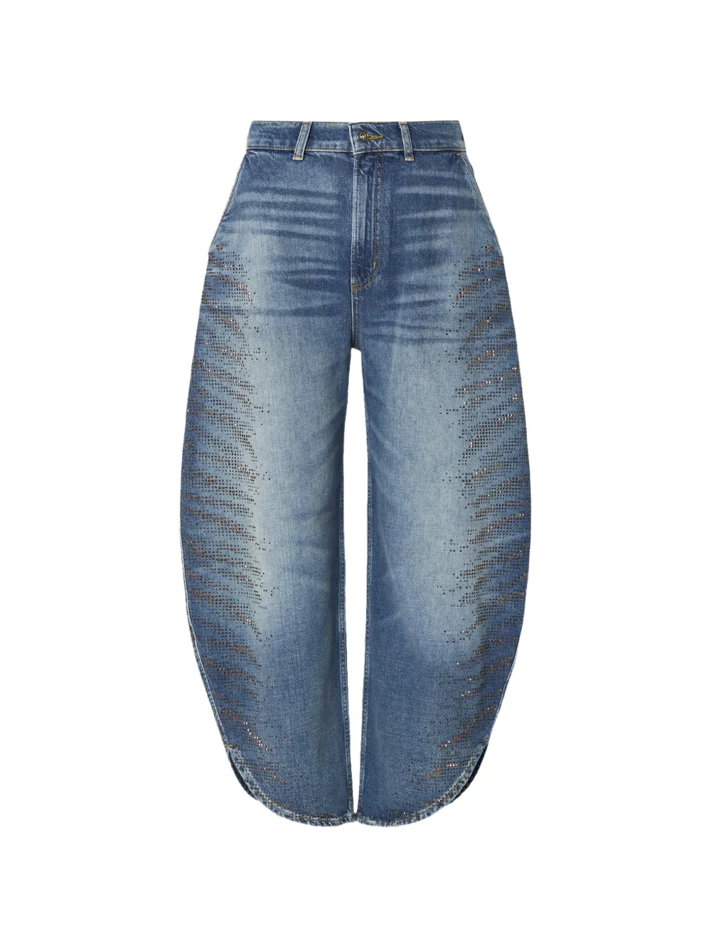 LIU JO rhinestone-embellished faded jeans - Blau