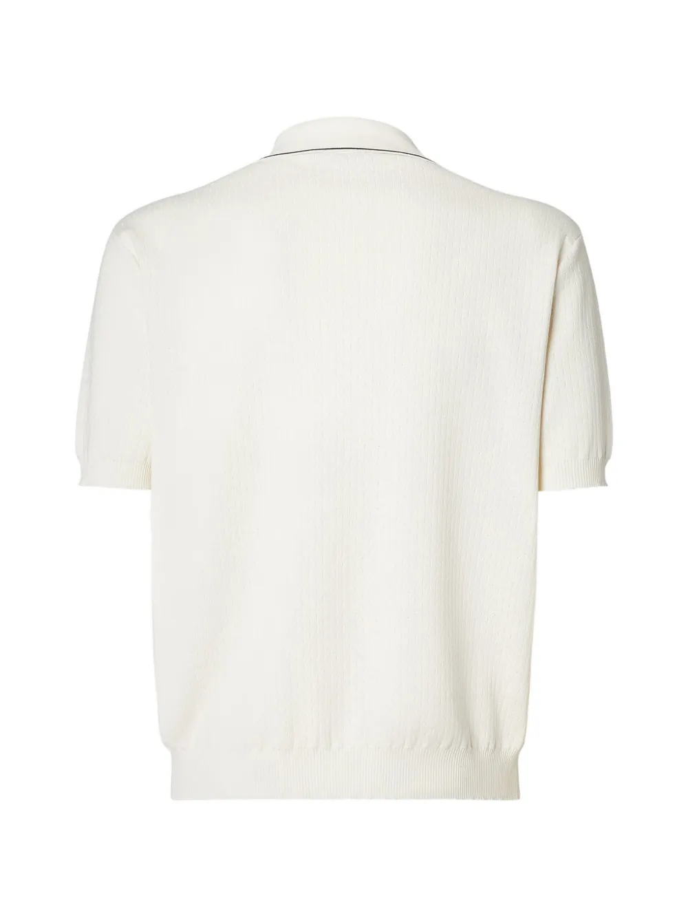 FENDI Poloshirt met FF-patroon en rits Wit