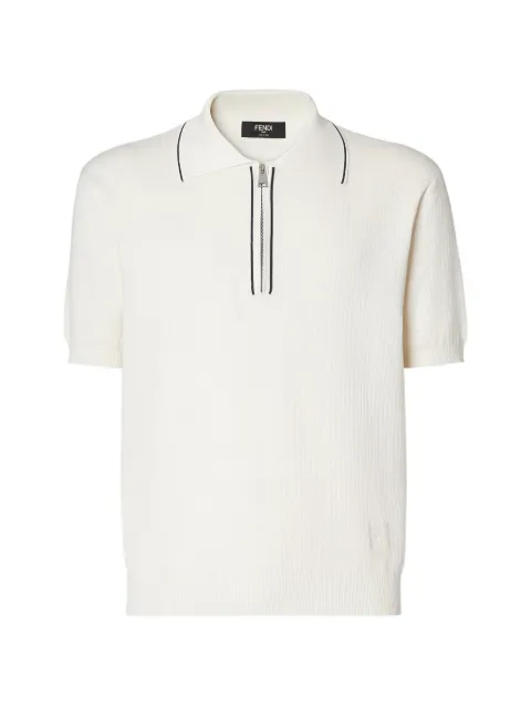 FENDI zip-up FF-motif polo shirt