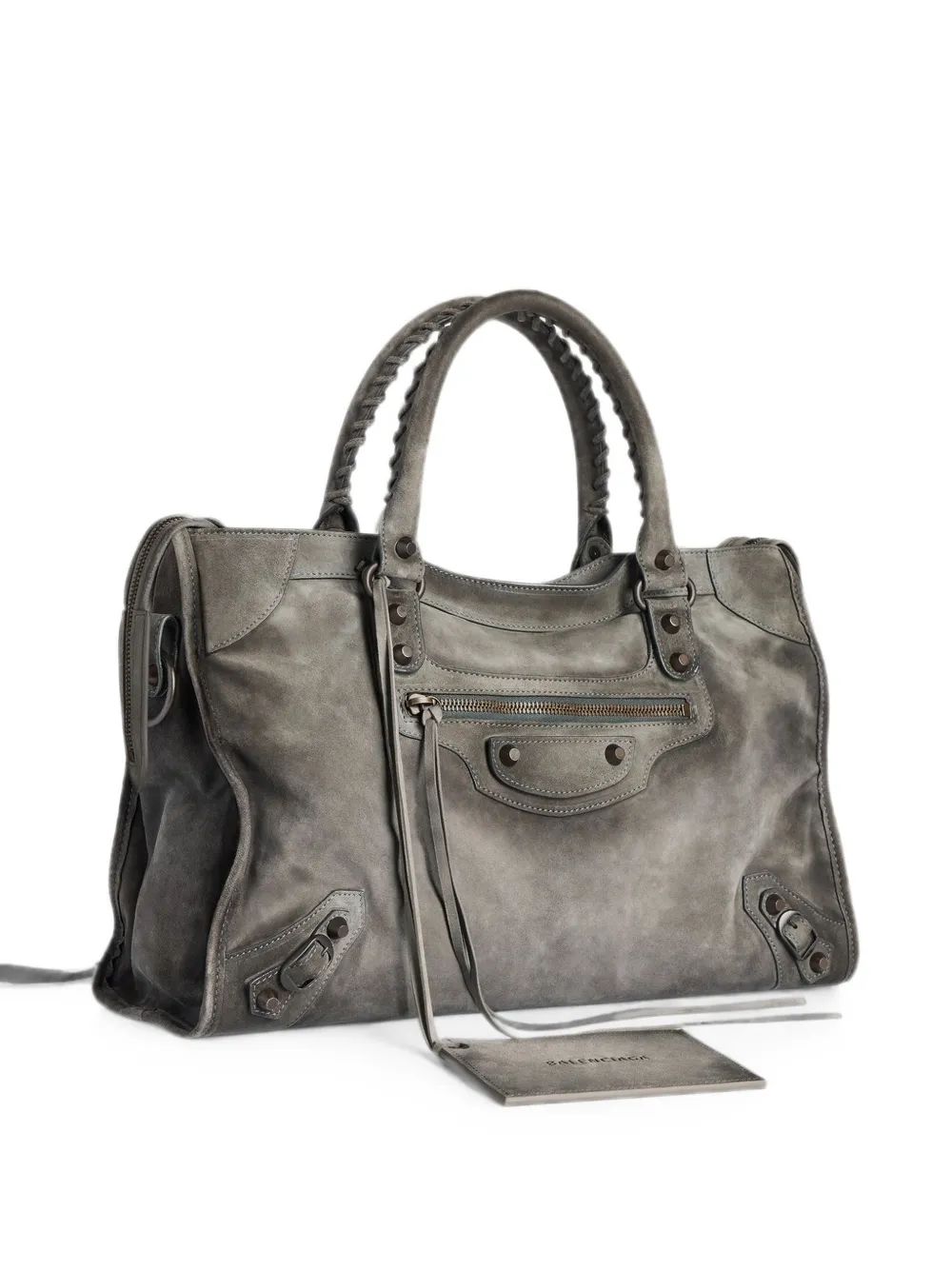 Balenciaga Medium Le City gewaxte suède shopper Grijs