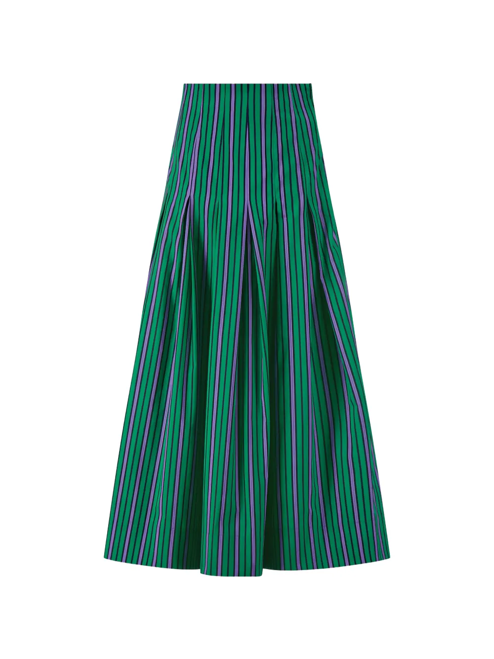 Lela Rose midi striped pleated skirt - Verde
