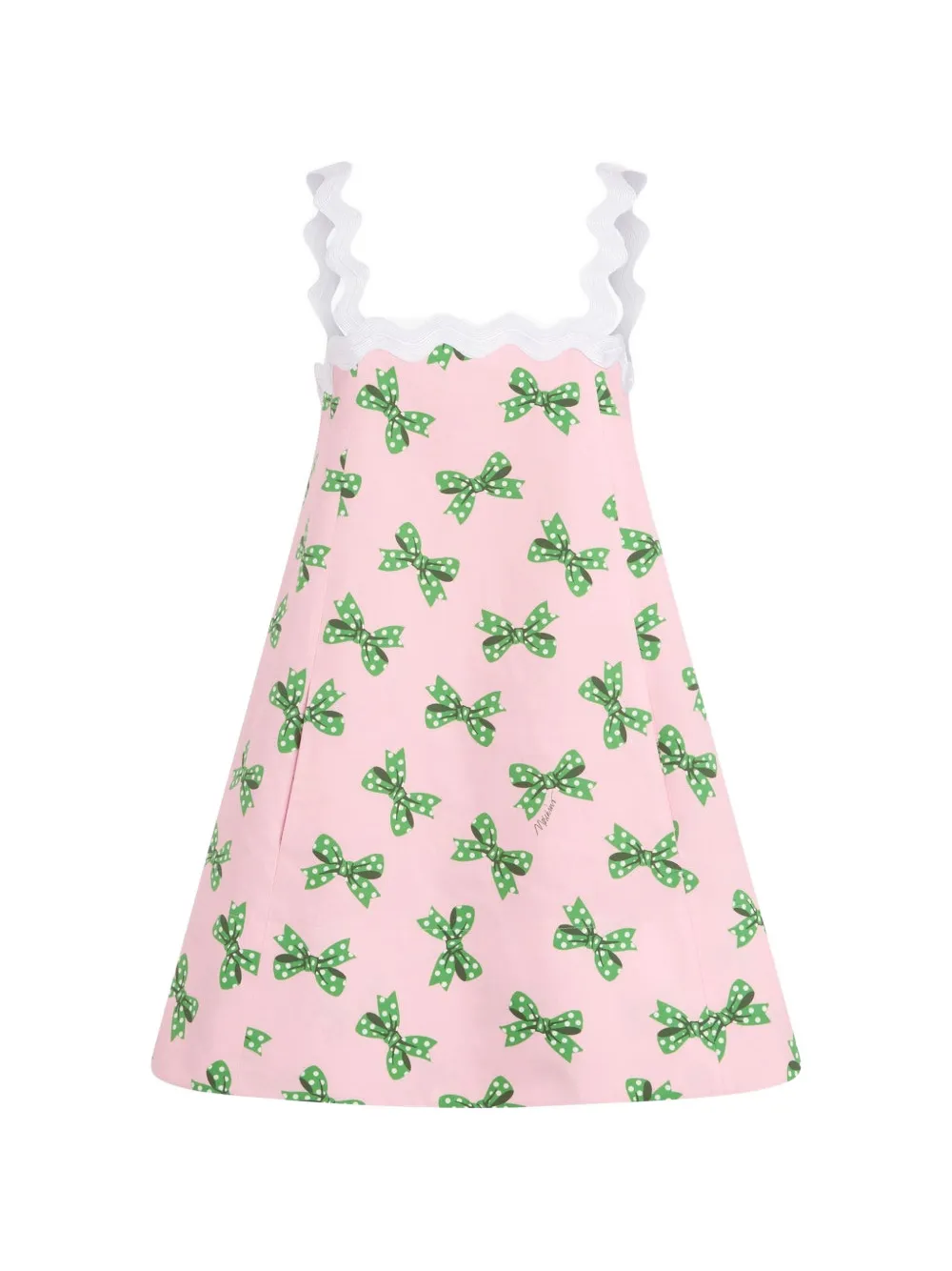 Moschino bow-print scalloped-trim mini dress - Rosa