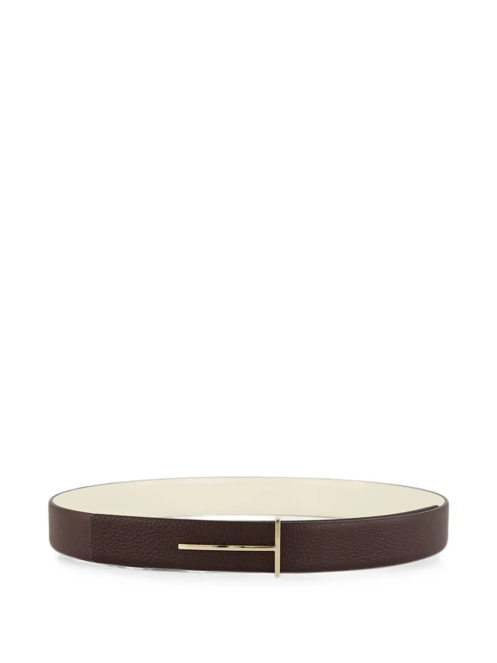 TOM FORD T-shaped plaque reversible belt - Marrone