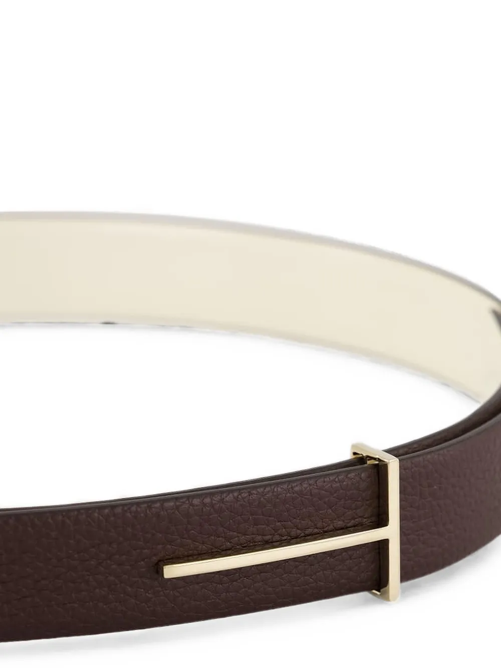 TOM FORD Omkeerbare riem met T-vormig plakkaat Bruin
